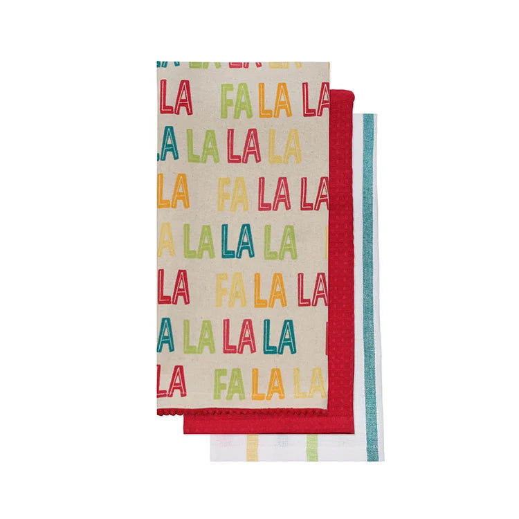 FA LA LA TEA TOWEL SET OF 3