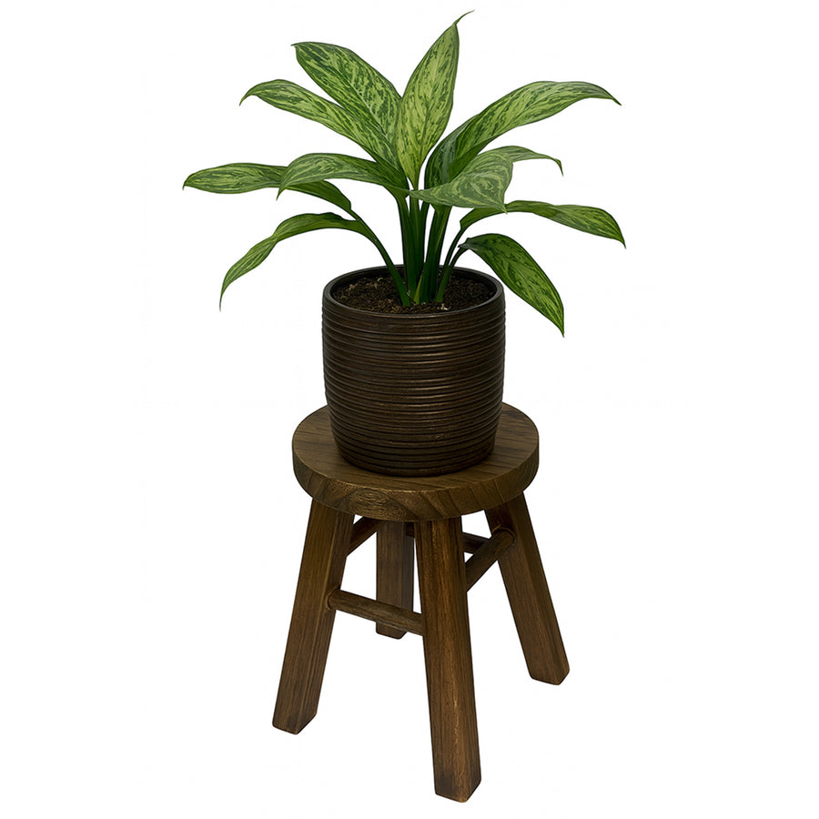 RUSTIC WOOD ROUND PLANT STAND