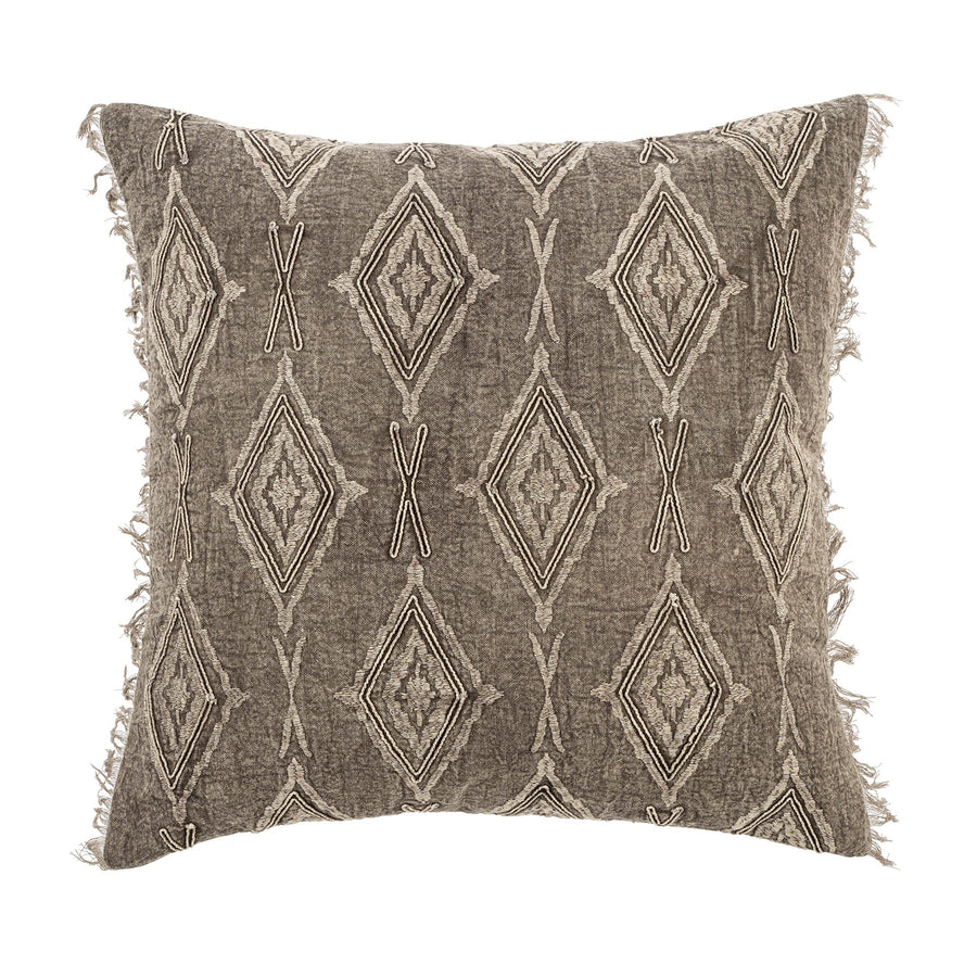 JACQUARD FRINGE PILLOW