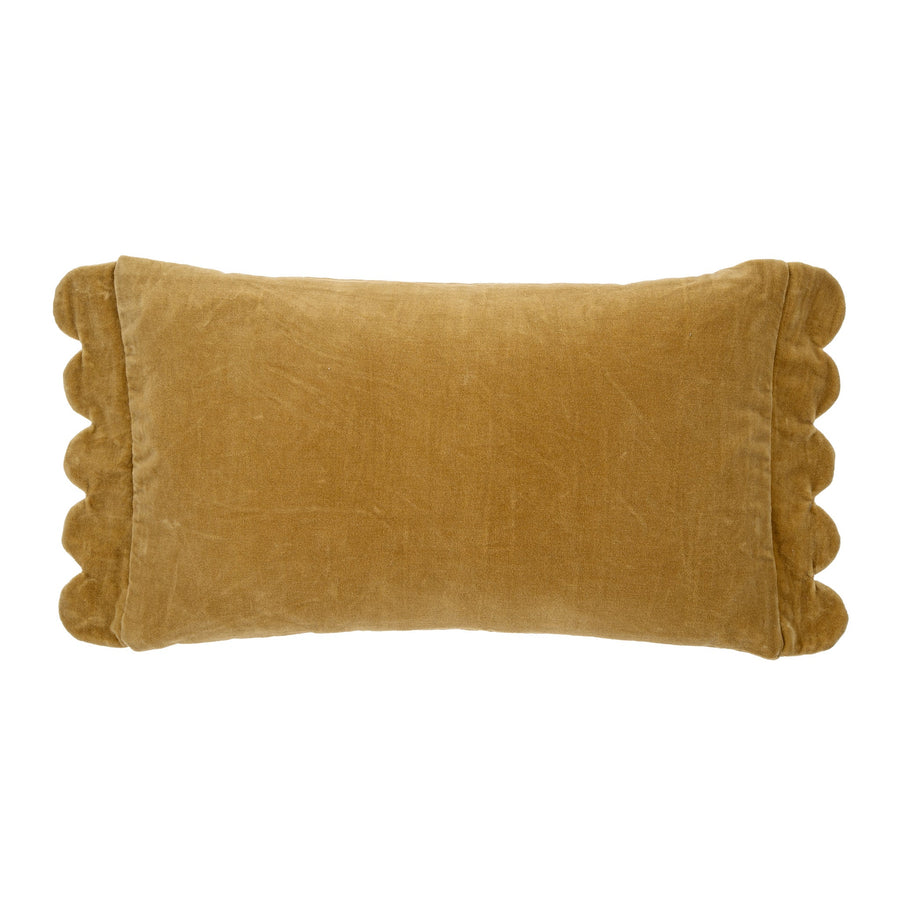 VELVET SCALLOP PILLOW GOLD