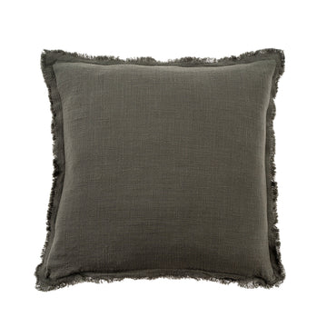 FRAYED EDGE PILLOW GUNMETAL