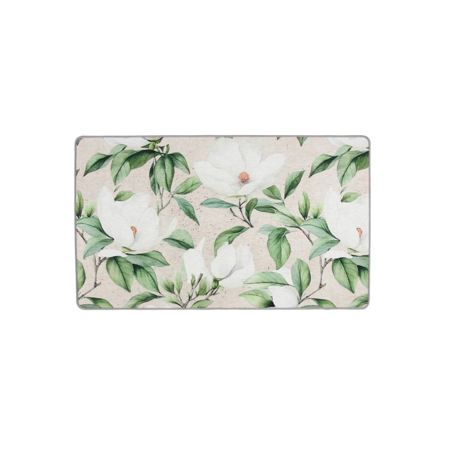 WHITE BLOSSOM WASHABLE MAT