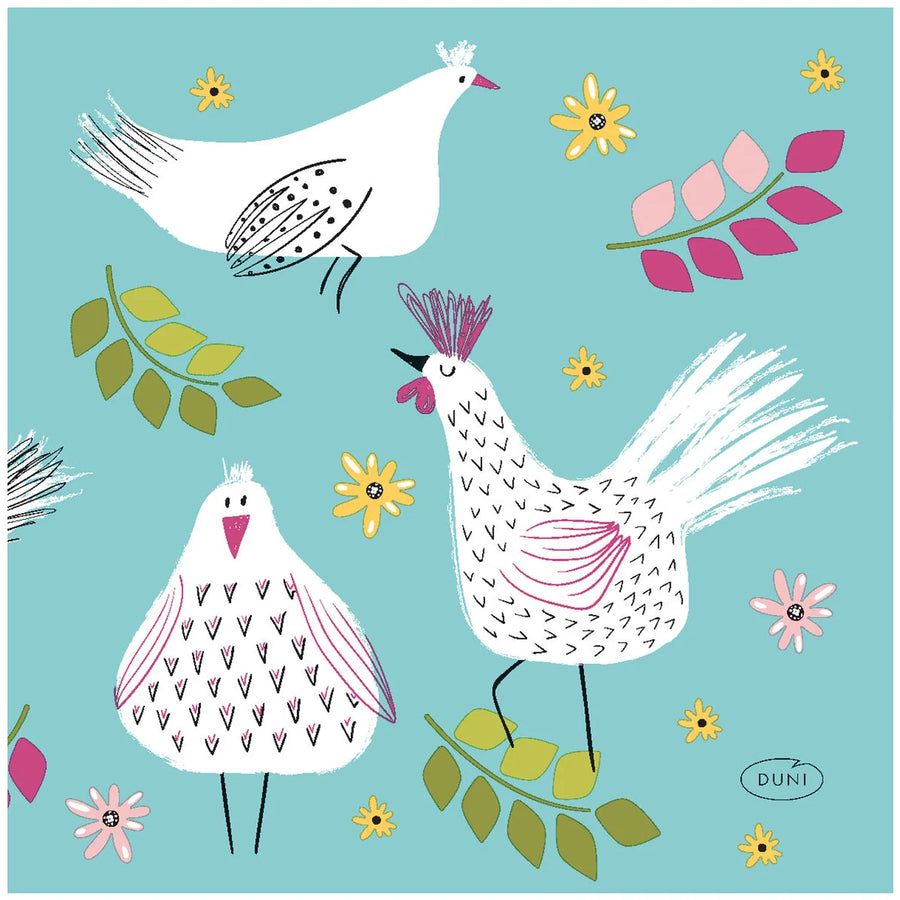 COCKTAIL NAPKIN - HEN PARADE