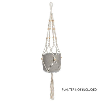 PLANT HANGER W/TAIL/BEADS