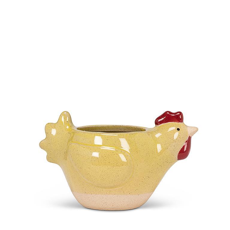 SM YELLOW CHICKEN PLANTER