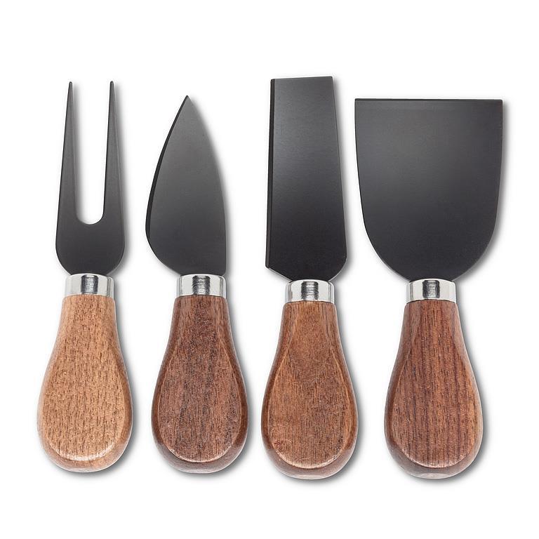 WALNUT HANDLED CHEESE KNIVES S/4