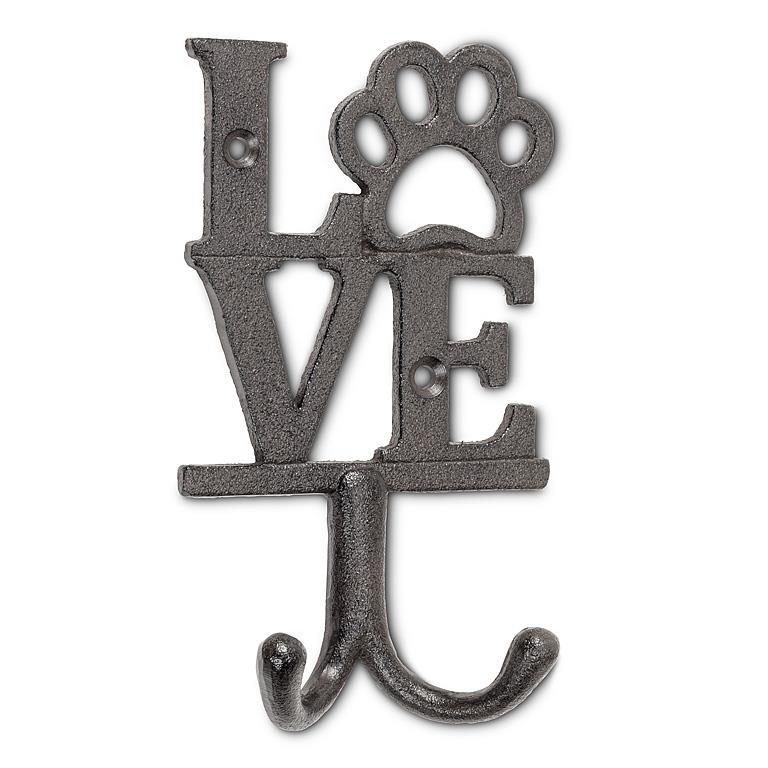 LOVE W/DOG PAW DOUBLE HOOK