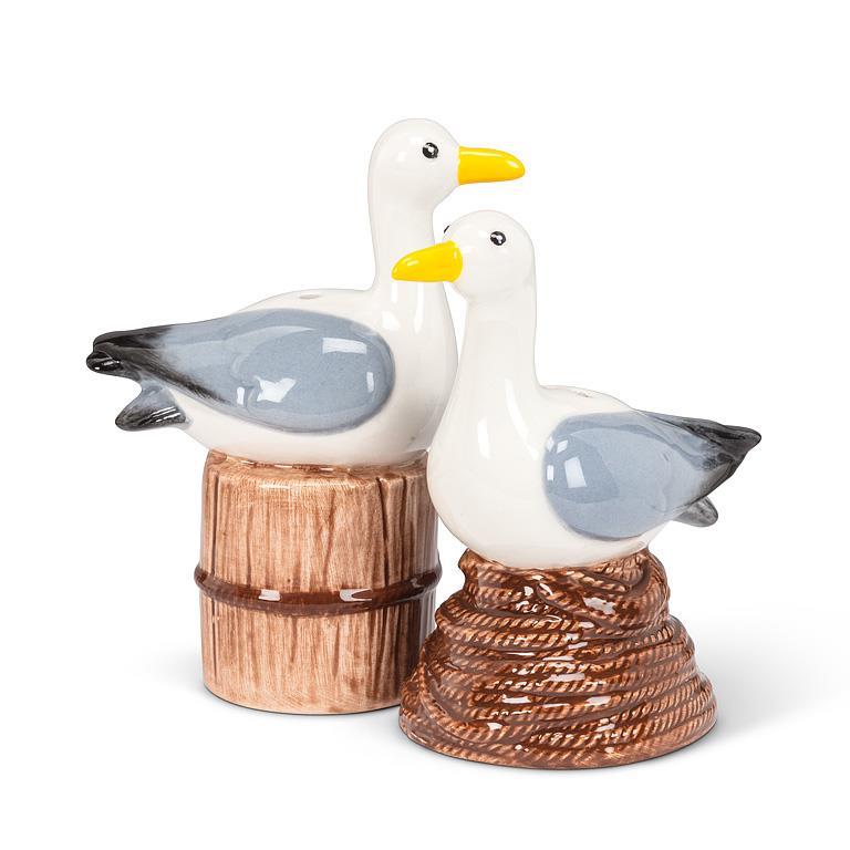 PERCHING SEAGULLS SALT AND PEPPER