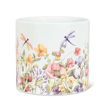 DRAGONFLY/FLORAL PLANTER
