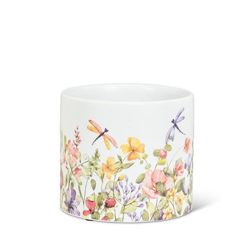 DRAGONFLY/FLORAL PLANTER