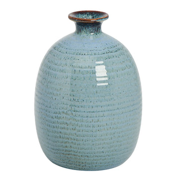 GROOVE RIDGE BLUE BUD VASE