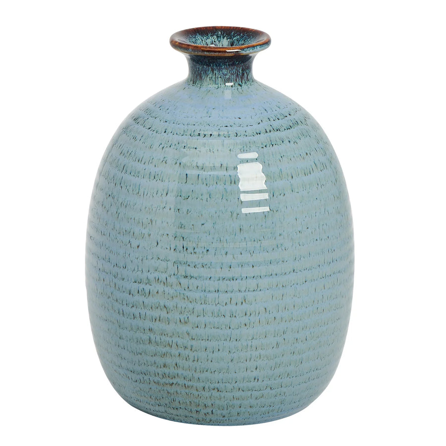 GROOVE RIDGE BLUE BUD VASE