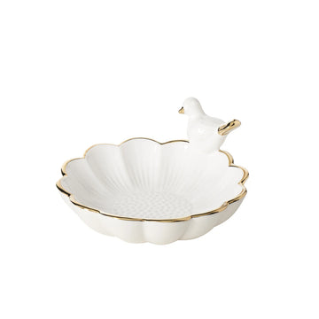 PERCHED BIRD DECOR DISH