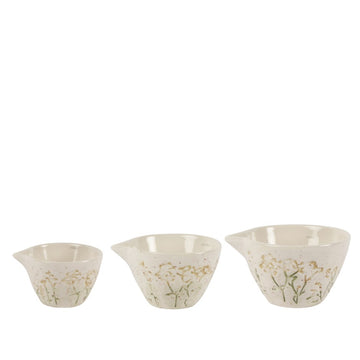 EMBOSSED FLORAL MINI BOWL SET/3