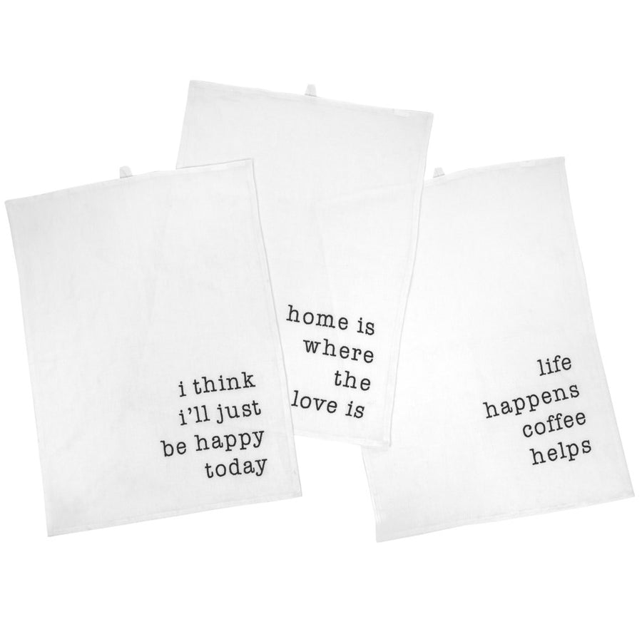 HAPPY DAYS LINEN TEA TOWELS