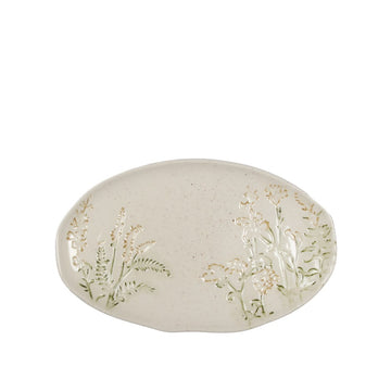 EMBOSSED FLORAL CERAMIC PLATTER