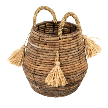 BANANA ROPE TASSEL BASKET