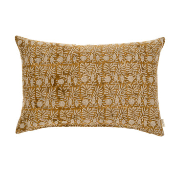 TULSI BLOCK PRINT PILLOW OCHRE