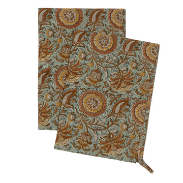DAHLIA BLOCK PRINT TEA TOWELS