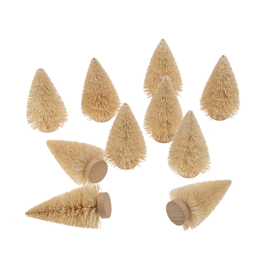 SISAL BOTTLE BRUSH TREES S/10