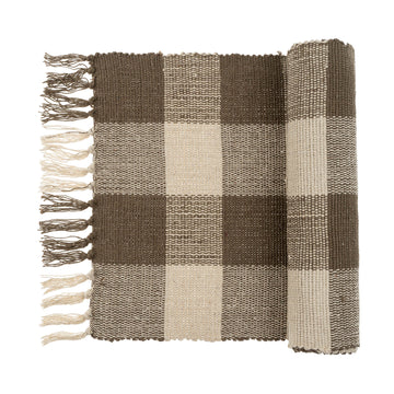 GINGHAM TABLE RUNNER CHARCOAL