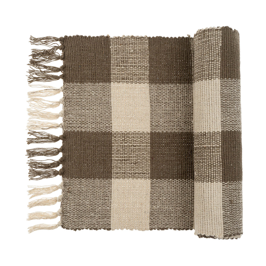 GINGHAM TABLE RUNNER CHARCOAL