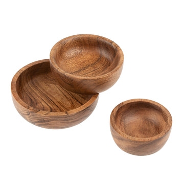 ACACIA MINI BOWLS S/3