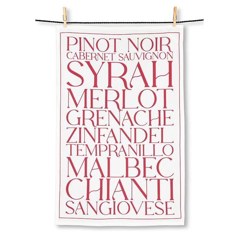 RED WINES TEXT TOWEL