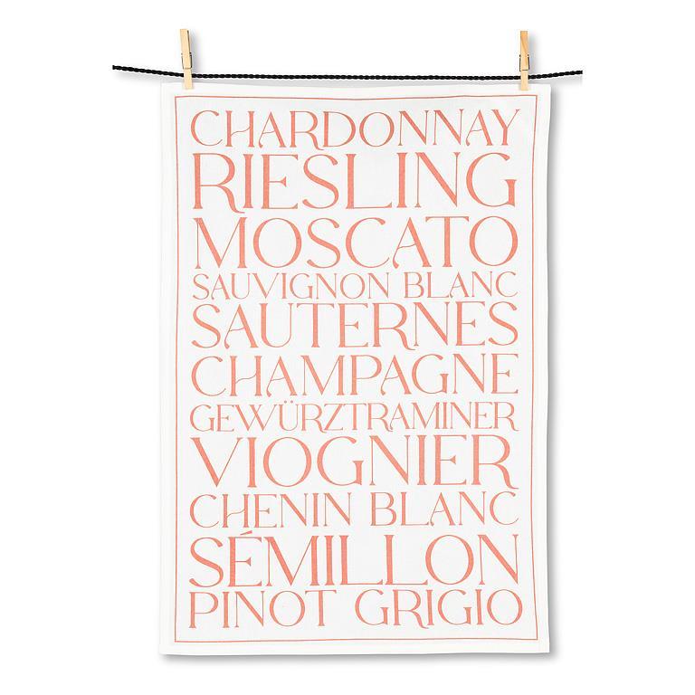 WHITE WINES TEXT TOWEL