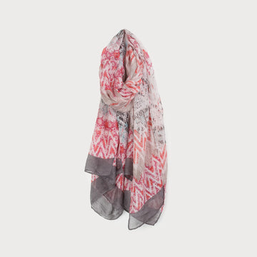 SCARF - ABSTRACT BORDEAUX/GREY