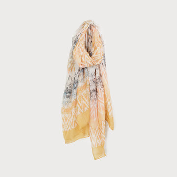 SCARF - ABSTRACT YELLOW/PINK/NAVY/WHITE