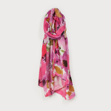 LIGHTWEIGHT FLORAL PRINT SCARF