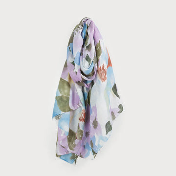 LIGHTWEIGHT FLORAL PRINT SCARF