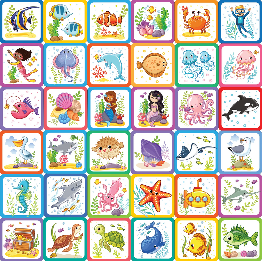 MEMORY MATCH GAME UNDER THE SEA