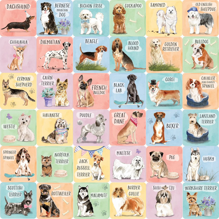 MEMORY MATCH GAME DOGS