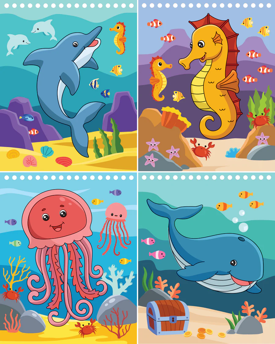 COLOR WITH WATER UNDER THE SEA