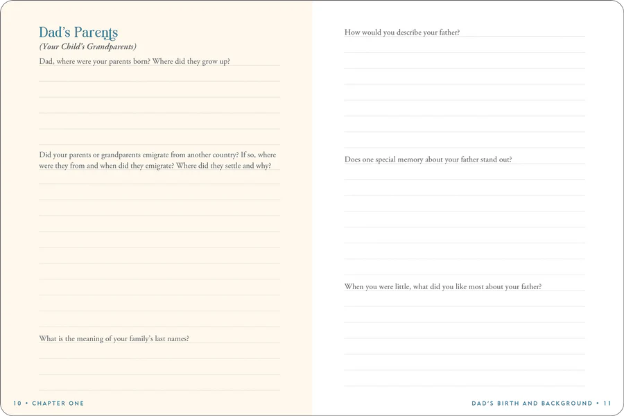 DAD'S STORY KEEPSAKE MEMORY JOURNAL