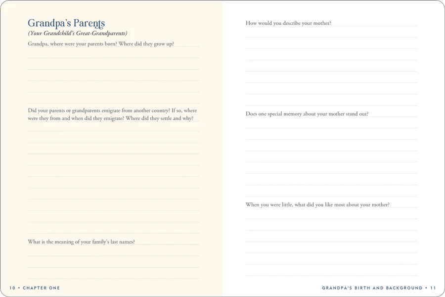 GRANDPA'S STORY KEEPSAKE MEMORY JOURNAL