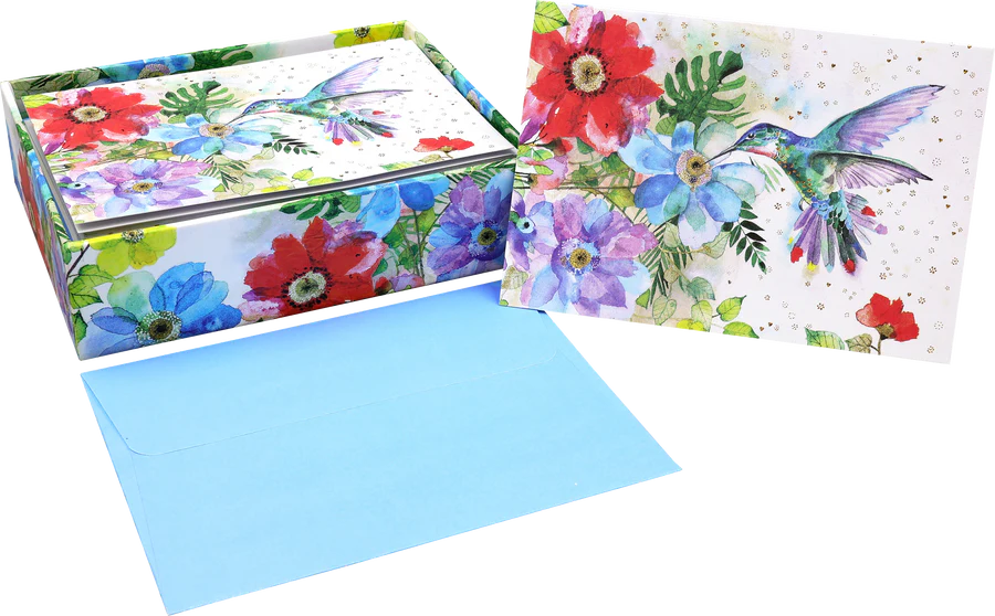 NOTE CARD - HUMMINGBIRD GARDEN