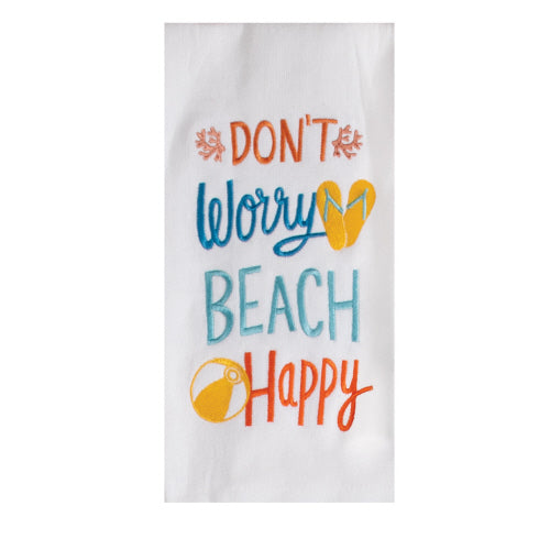 BEACH HAPPY EMB DP TOWEL