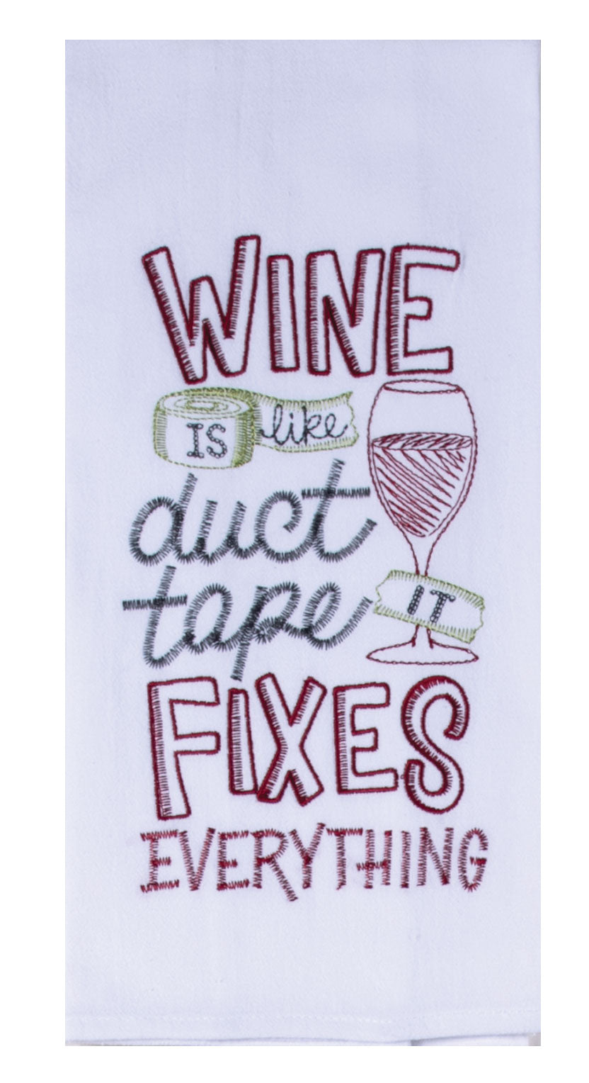 WINE DUCT TAPE EMB FLOUR SACK TOWEL