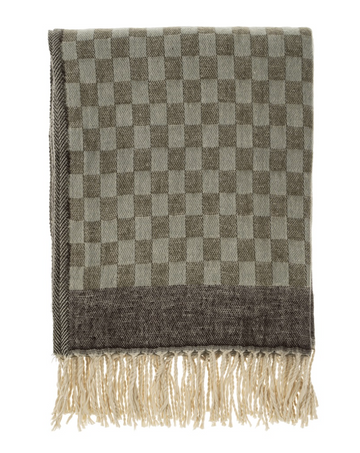 CHECKERED JACQUARD THROW