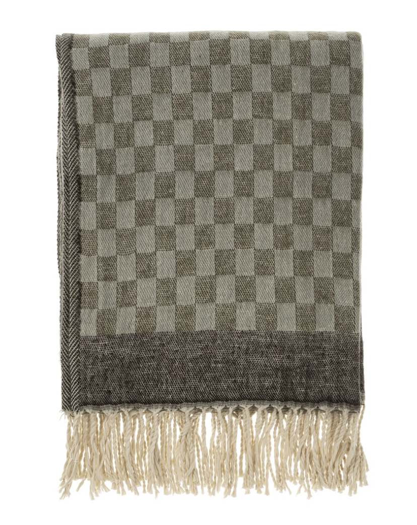 CHECKERED JACQUARD THROW