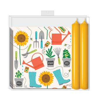 NAPKIN/CANDLE SET - GARDENING
