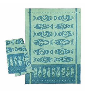 PRINTED TEA TOWEL - SALMON IN THE WILD
