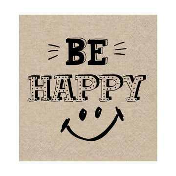 NATURAL LUNCHEON NAPKIN - HAPPY SMILEY