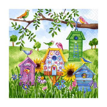 LUNCHEON NAPKIN - BIRDHOUSES