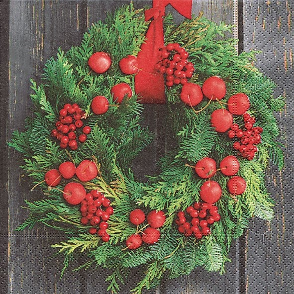 LUNCHEON NAPKIN - DOOR WREATH