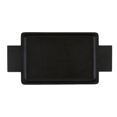 BLK WOOD TRAY W/HANDLES