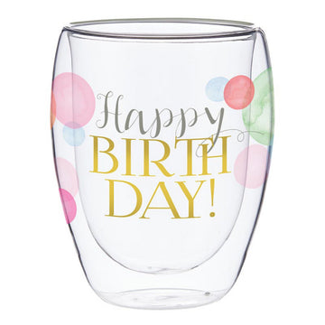 12 OZ WINE GLASS - HAPPY BIRTHDAY